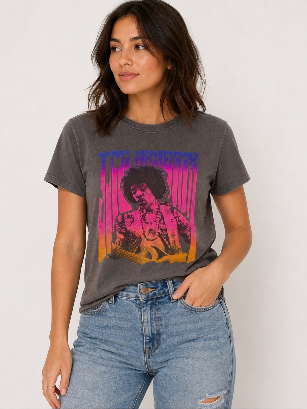 Jimi Hendrix Vintage Wash Graphic Band Tee Size M